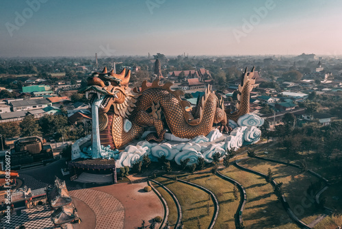 Aerial view of Dragon Paradise Park Suphan buri in Thailand photo