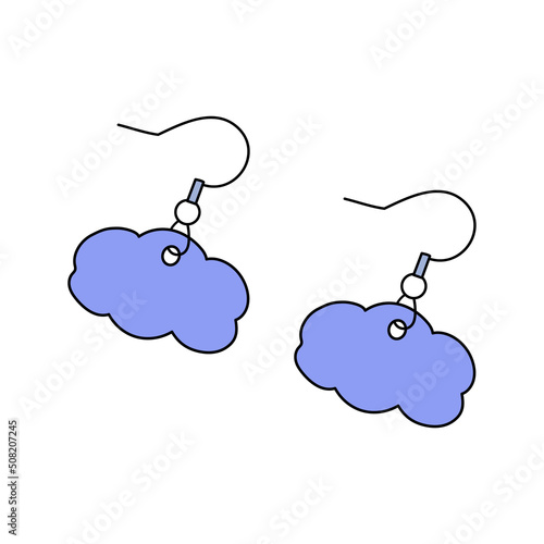 Cloud-shaped earrings vector illustration