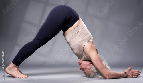 Senior woman in yoga pose