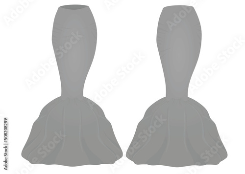 Grey elegant dress. vector illustration
