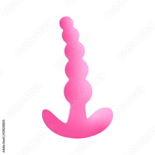 Illustration of a sex toy. Artificial phallus isolated on a white background.