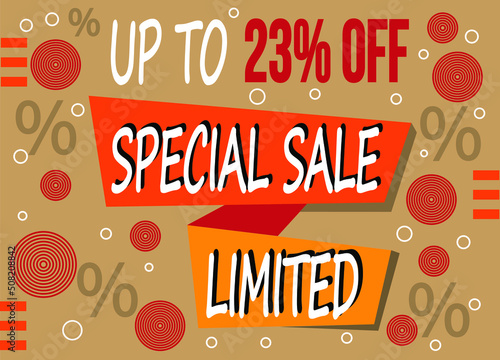 Wallpaper Mural Special sale 23% discount. Banner with 23% price reduction on limited product units. Torontodigital.ca