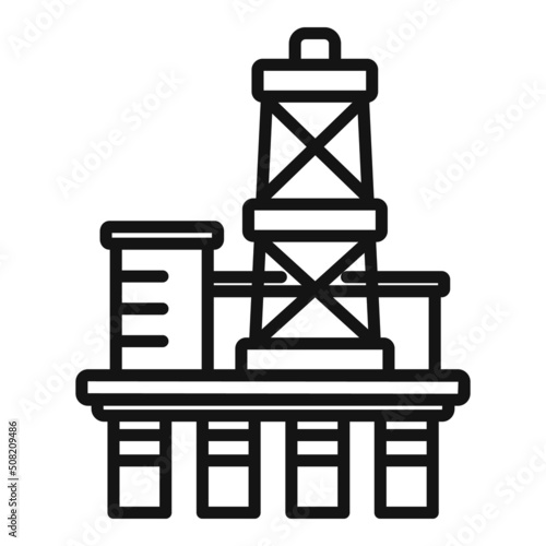 Drilling rig icon outline vector. Oil sea