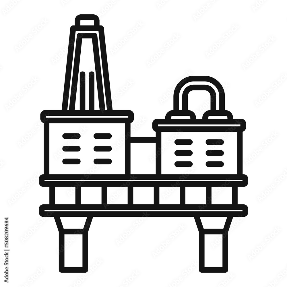 Crane station icon outline vector. Oil rig Crane station icon outline vector. Oil rig