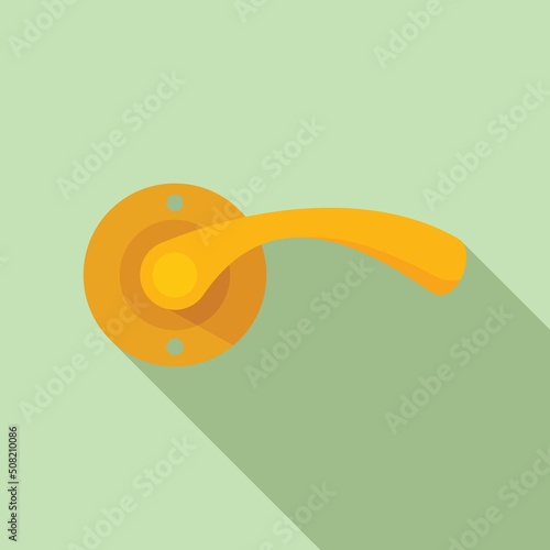 Office door handle icon flat vector. Knob lock