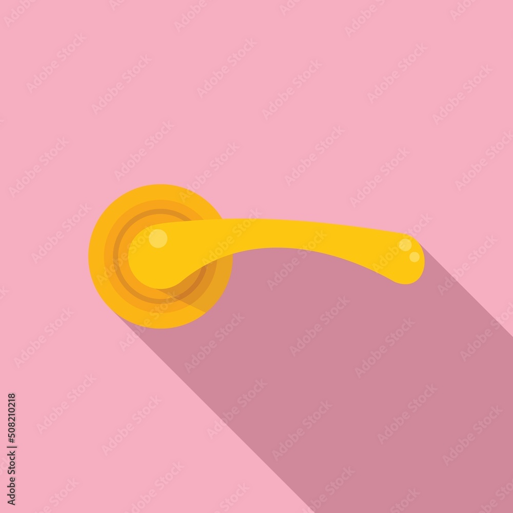 Ornate door handle icon flat vector. Knob lock Ornate door handle icon flat vector. Knob lock