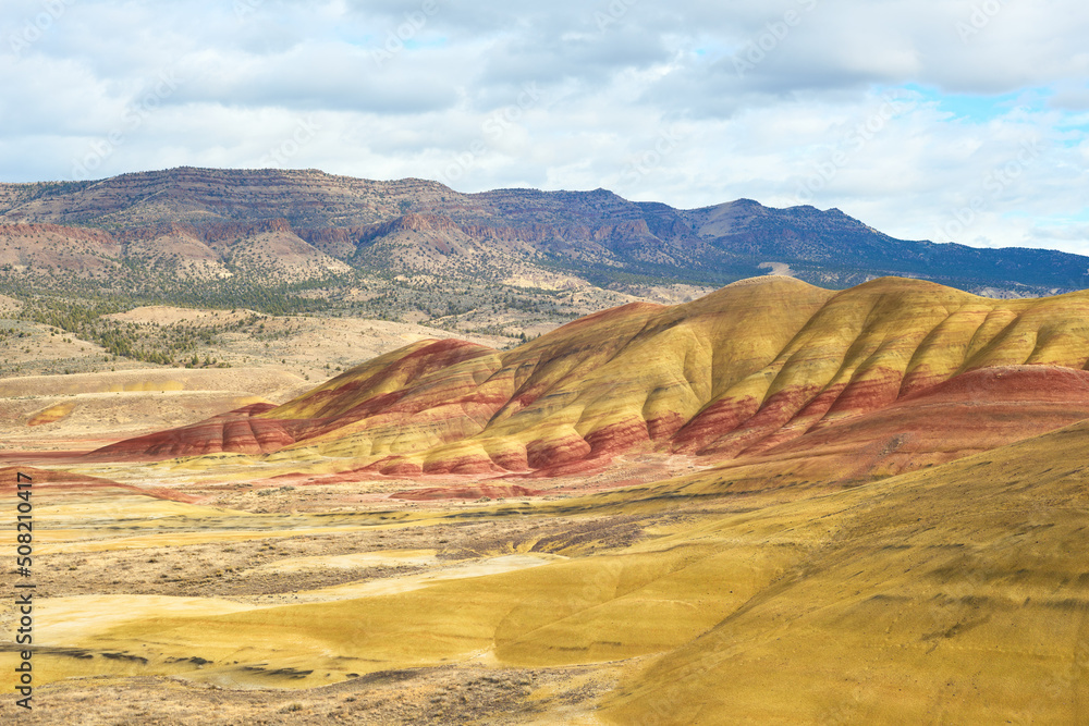 View of the Painted Hills nature formation in eastern Oregon.
