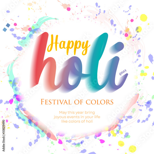 happy Holi post/ design template colorful