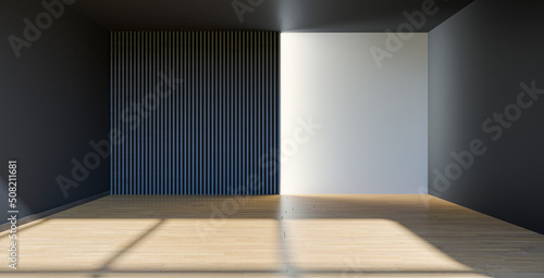 Fototapeta Naklejka Na Ścianę i Meble -  Illustration 3D rendering large luxury modern bright interiors Living room mockup computer digitally generated image