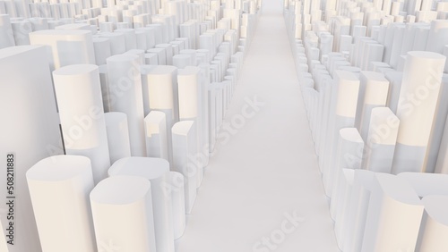 Architecture background white city buildings models 3d rendering