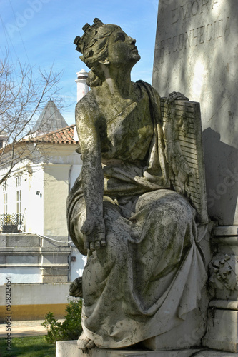 Statue in the public garden of Evora, Alentejo - Portugal 