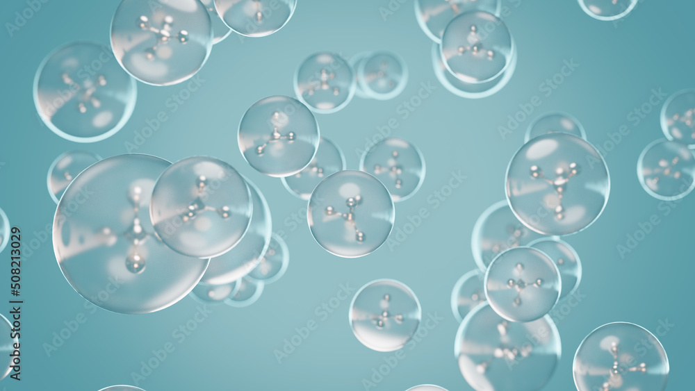 Soft And Luxurious Molecules Colagen Vitamin Serum Background Wallpaper 3D Illustration