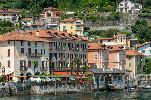 Cityscape of Cannero Riviera on Lake Maggiore in northern Italy