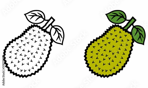 Illustration Vector Graphic of jackfruit fruit, fruit icon