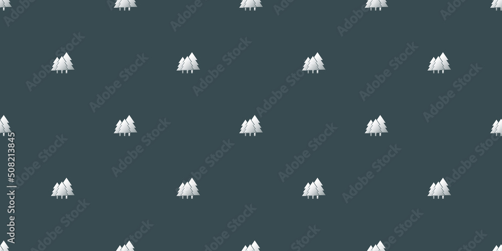 Rows of White Pine Tree Symbols on Grey Background, Seamless Texture for Web, Business and Wrapping Paper - Template in Editable Vector Format Rows of White Pine Tree Symbols on Grey Background, Seamless Texture for Web, Business and Wrapping Paper - Template in Editable Vector Format