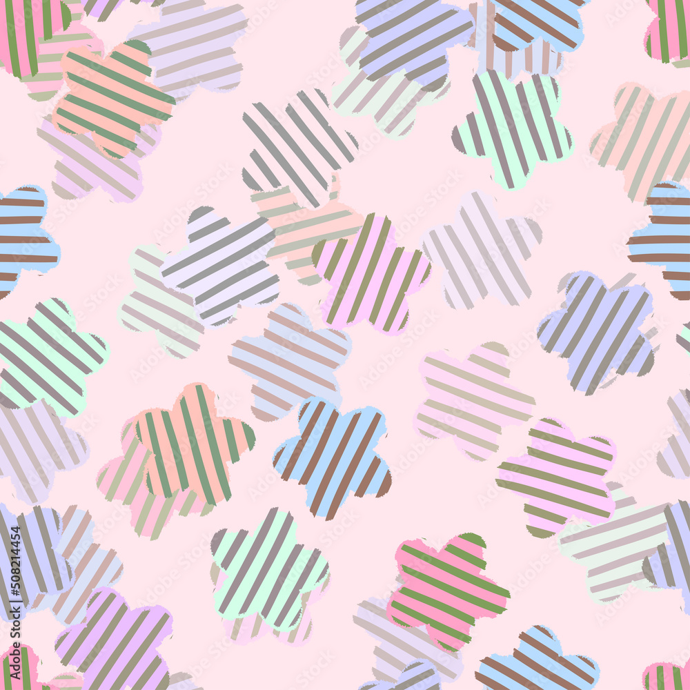 seamless doodle stripe flowers pattern background , greeting card or fabric seamless doodle stripe flowers pattern background , greeting card or fabric