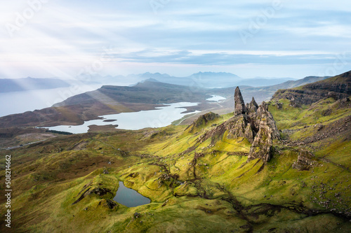 Photos Old Man of Storr in streaking light at sunrise