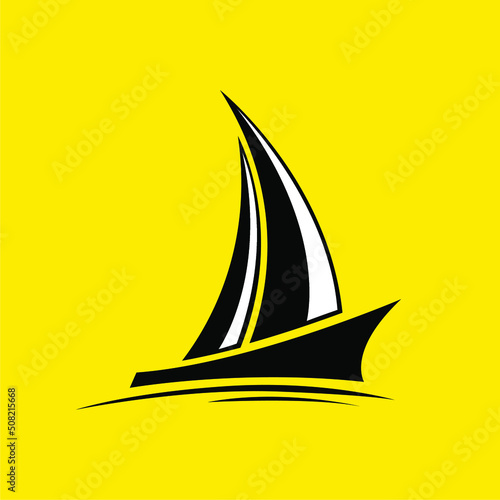 sailing boat logo illustration. vector icon premium quality professional logo brand