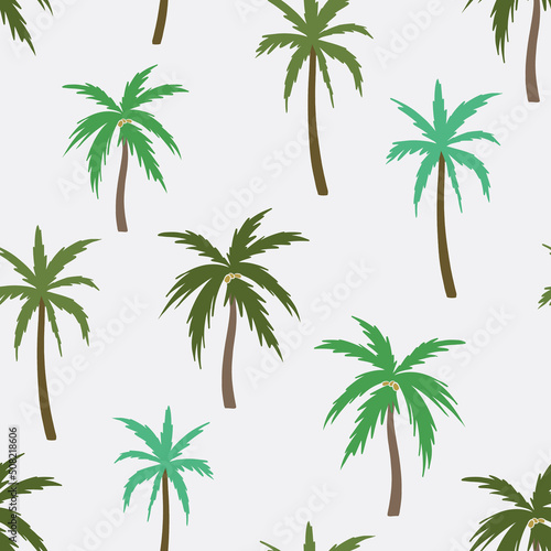 Palm tree vector pattern design on white background