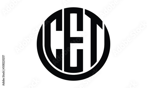 CET shield with round shape logo design vector template | monogram logo | abstract logo | wordmark logo | lettermark logo | business logo | brand logo | flat logo.