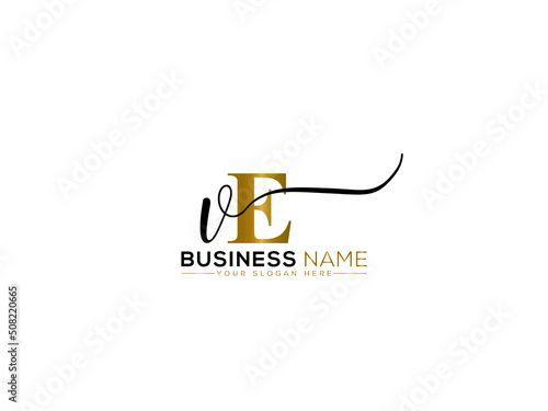 Signature VE Logo Icon, Letter Ve ev Signature Fashion Letter Logo Image Design for Business