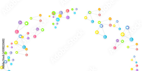Social media marketing icons internet tags target