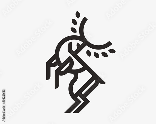 Deer modern logo. Reindeer emblem design editable for your business. Vector illustration.