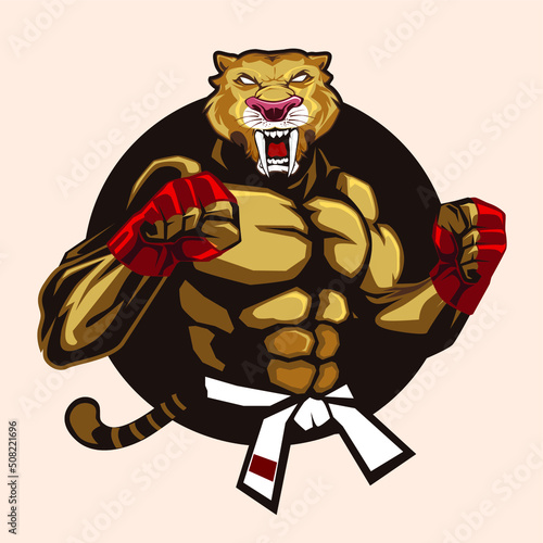 tiger fitness mascot cartoon