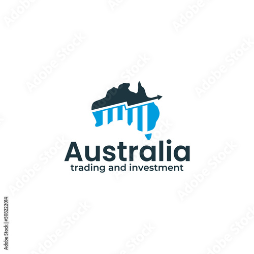 australia trrade and investment logo design vector