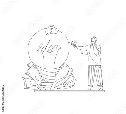 Creative man pointing thumbs up finger approving good financial idea. Making money, financial solution, investment and profit growth concept