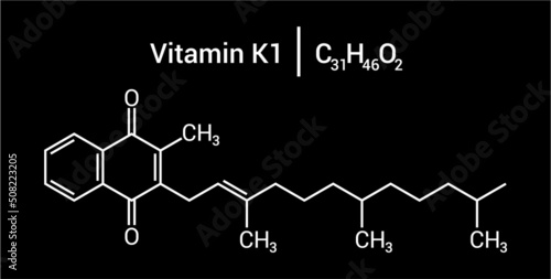 chemical structure of Vitamin K1 (C31H46O2)