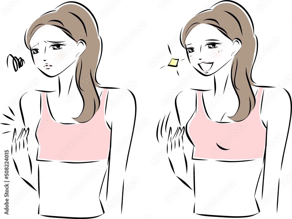 バストを気にする女性 ビフォーアフター バストを気にする女性 ビフォーアフター