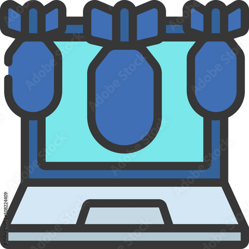 DDOS Laptop Attack Icon