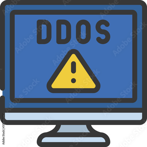DDOS Warning Computer Icon