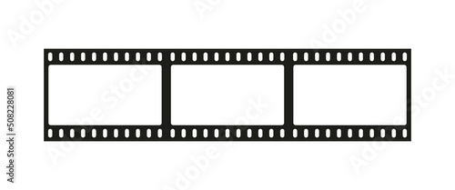 Cinematic film line icon. The film on which the photo or video is recorded, Camera, lens, media, photographer, filming. Movie concept. Vector line icon for Business and Advertising