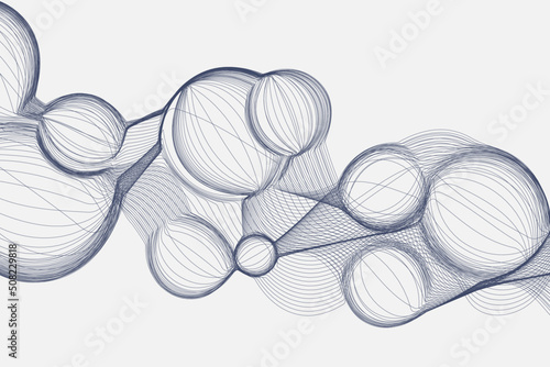 White minimalist wireframe bubble shape background in the tech and futuristic style