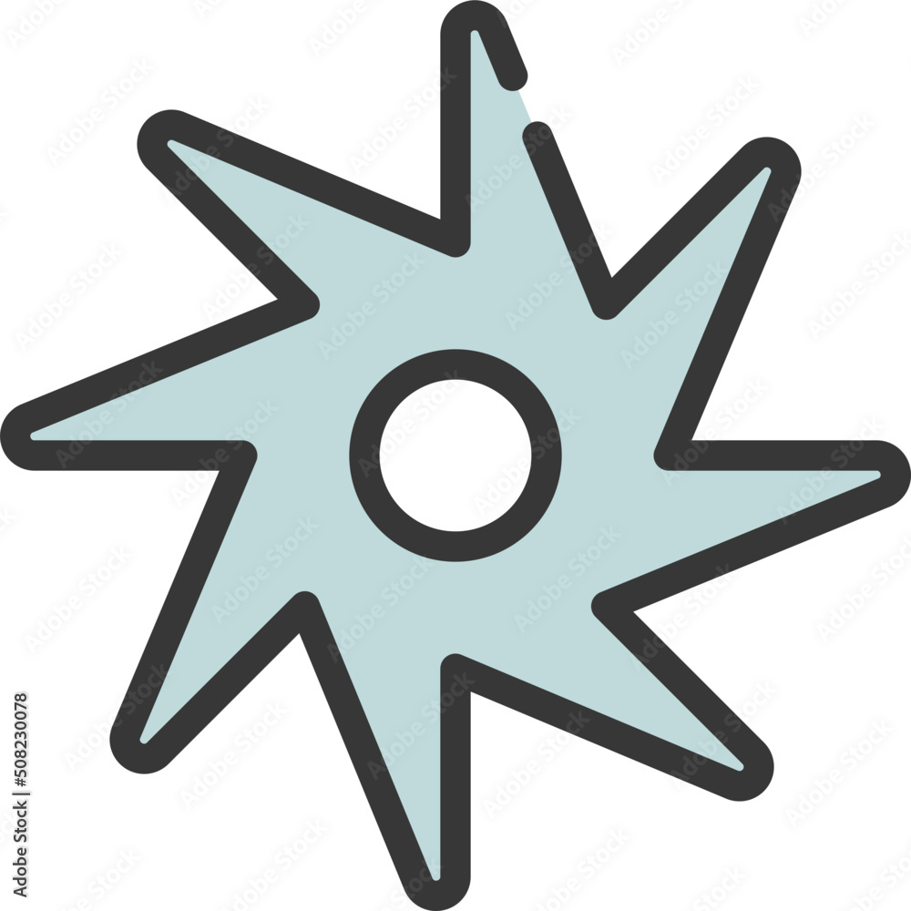 Bent Back Throwing Star Icon Bent Back Throwing Star Icon