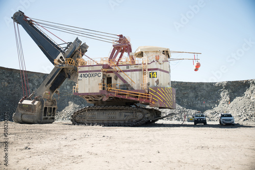dragline parked up in Queensland coal mine