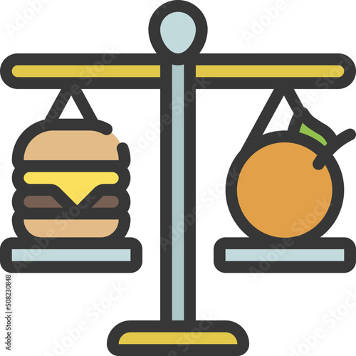 Weighing Fruit Vs Meat Icon