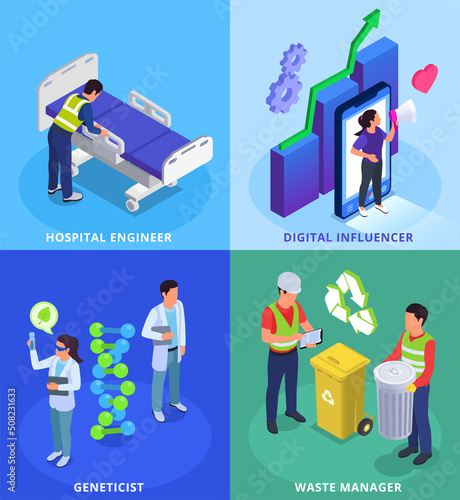 Modern Future Professions Isometric