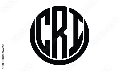 CRI shield with round shape logo design vector template | monogram logo | abstract logo | wordmark logo | lettermark logo | business logo | brand logo | flat logo.