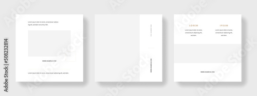 Elegant white and black social media layouts with place for photos, copy space for digital marketing, business promotion of company products