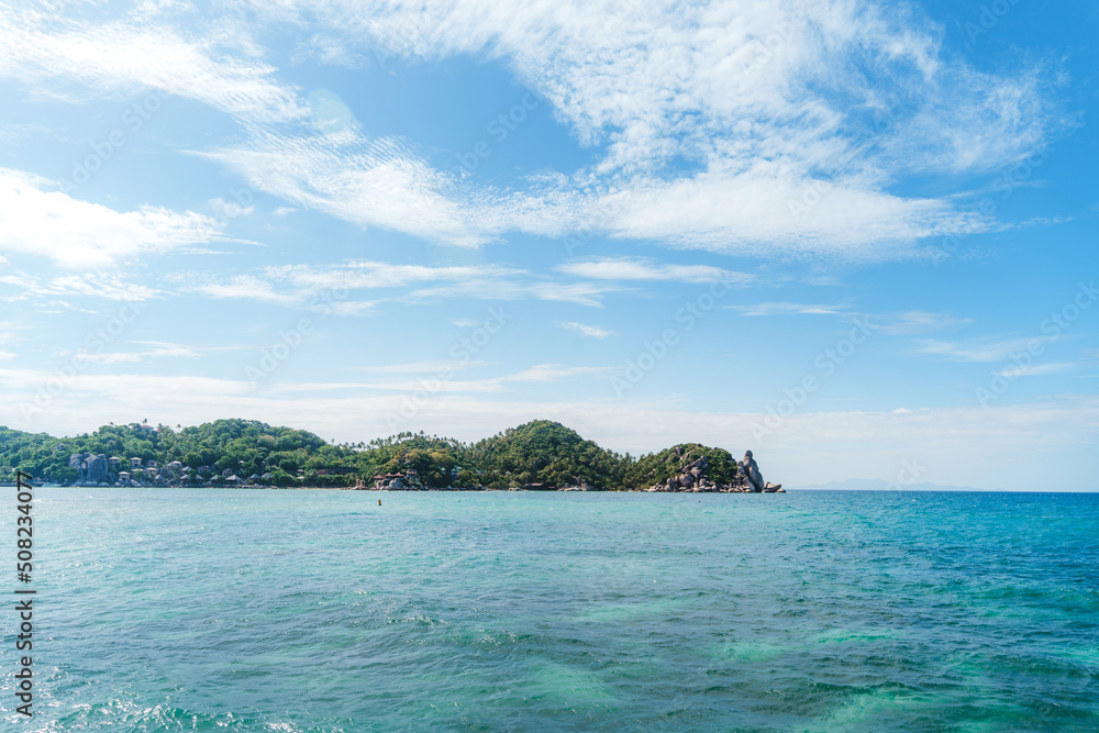 Fototapeta premium bright sky and clouds in island at the summer