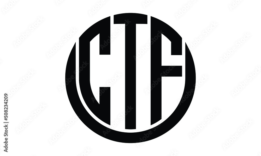 CTF shield with round shape logo design vector template | monogram logo ...