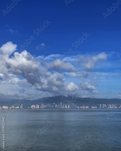 cloudy day over the Georgetown City in Penang Malaysia