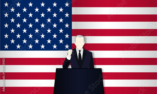 The President of America and the Statement on the Podium