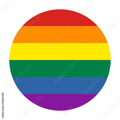 Pride flag circle icon isolated on white. Flat vector icon for apps and websites