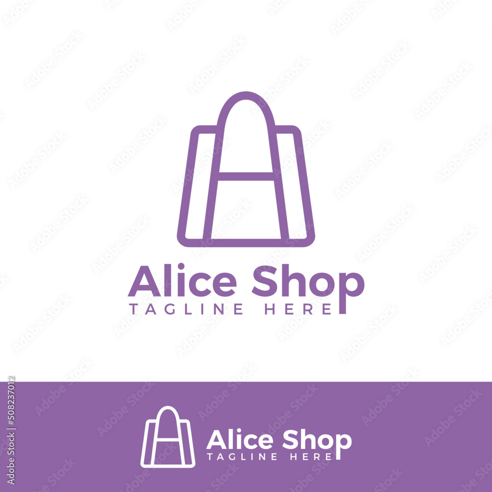 Letter A shop and mart logo with bag icon for e commerce and store logo Letter A shop and mart logo with bag icon for e commerce and store logo