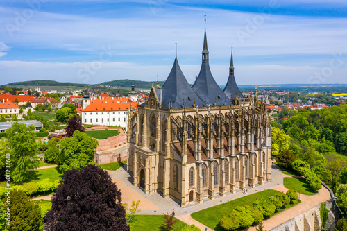 View of Kutna Hora with Saint Barbara's Church that is a UNESCO world heritage site, Czech Republic. Historic center of Kutna Hora, Czech Republic, Europe. photo