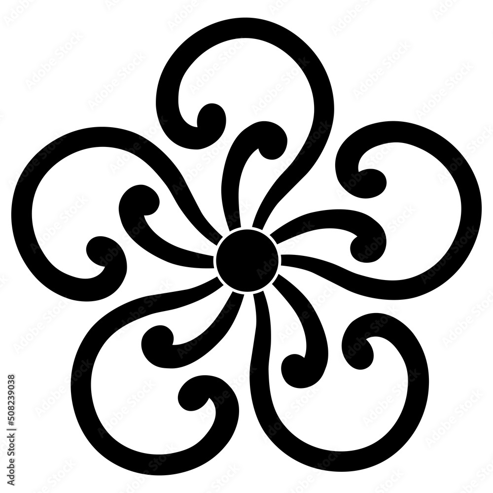 家紋です。五つ蕨（わらび）といいます。